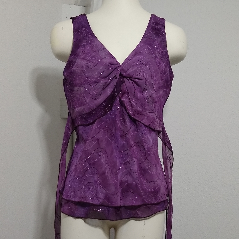 Studio1940 Tank Top Glitter Purple  Size M.